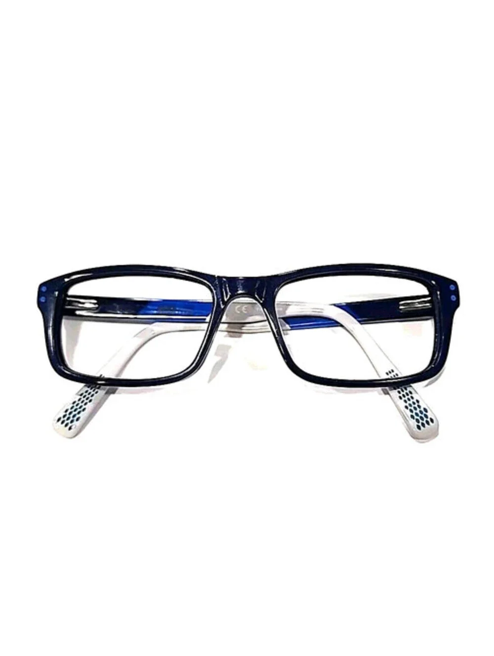 Nike 5537 411 Boys Kids Blue White Rectangle Eyeglasses 47-16 130